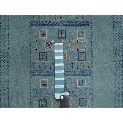 Modern and Contemporary Wool Hand Knotted Rug Blue 2.3x4.5 -O091320