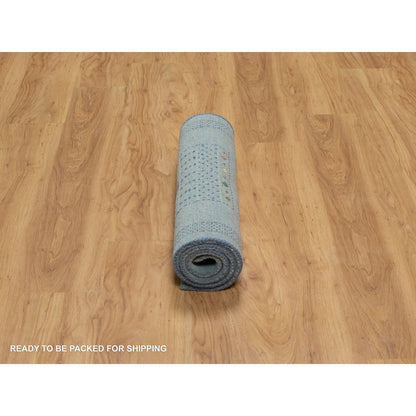 Modern and Contemporary Wool Hand Knotted Rug Blue 2.3x4.5 -O091320