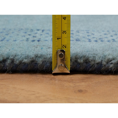 Modern and Contemporary Wool Hand Knotted Rug Blue 2.3x4.5 -O091320