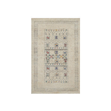 Modern and Contemporary Wool Hand Knotted Rug Ivory 2.0x3.1 -O091321