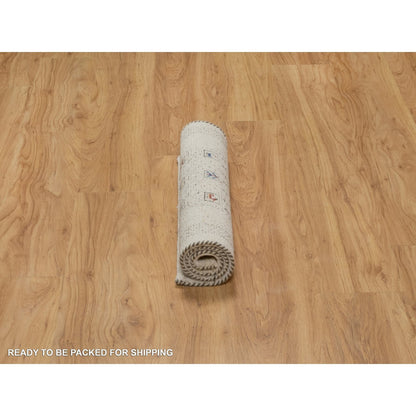 Modern and Contemporary Wool Hand Knotted Rug Ivory 2.0x3.1 -O091321