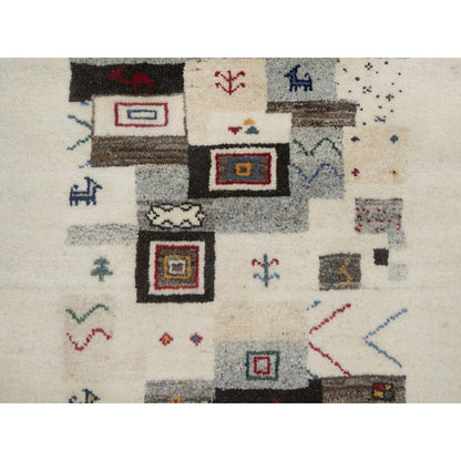 Modern and Contemporary Wool Hand Knotted Rug Ivory 2.0x3.1 -O091324