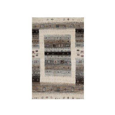 Modern and Contemporary Wool Hand Knotted Rug Ivory 1.11x2.11 -O091325