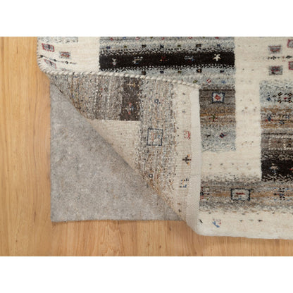 Modern and Contemporary Wool Hand Knotted Rug Ivory 1.11x2.11 -O091325