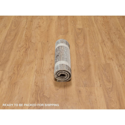Modern and Contemporary Wool Hand Knotted Rug Ivory 1.11x2.11 -O091325