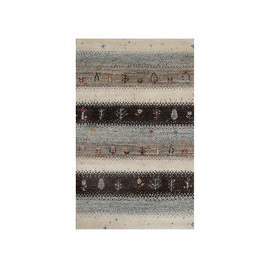 Modern and Contemporary Wool Hand Knotted Rug Ivory 1.11x3.1 -O091327