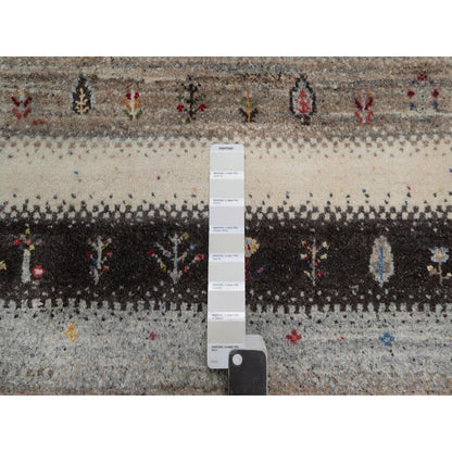 Modern and Contemporary Wool Hand Knotted Rug Ivory 1.11x3.1 -O091327