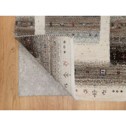 Modern and Contemporary Wool Hand Knotted Rug Ivory 2.3x4.6 -O091330