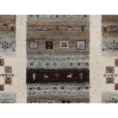 Modern and Contemporary Wool Hand Knotted Rug Ivory 2.3x4.6 -O091330