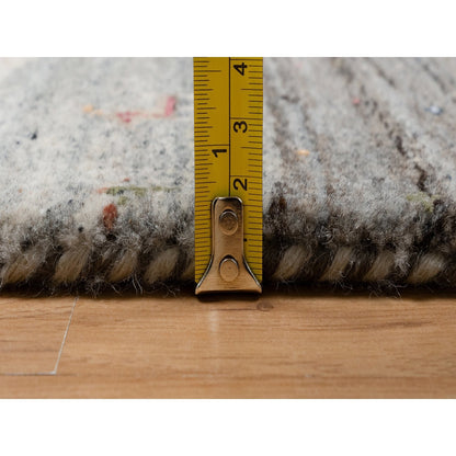 Modern and Contemporary Wool Hand Knotted Rug Ivory 2.8x11.6 -O091335