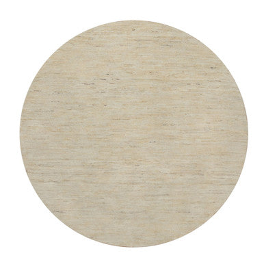 Modern and Contemporary Wool Hand Knotted Rug Ivory 4.11x4.11 -O091336
