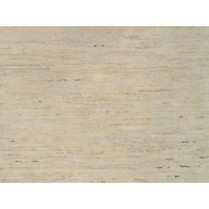 Modern and Contemporary Wool Hand Knotted Rug Ivory 4.11x4.11 -O091336