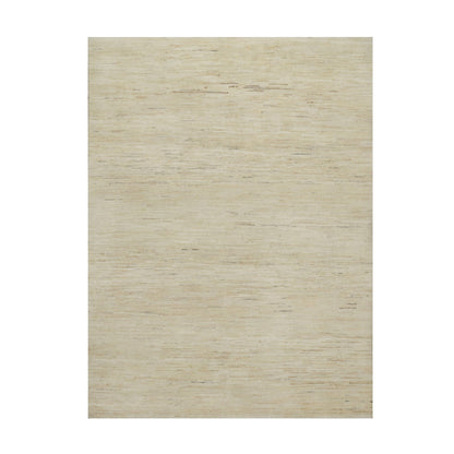 Modern and Contemporary Wool Hand Knotted Rug Ivory 5.0x6.5 -O091337