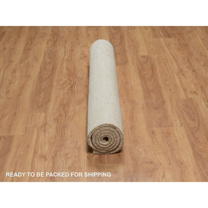 Modern and Contemporary Wool Hand Knotted Rug Ivory 5.0x6.5 -O091337