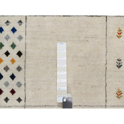 Modern and Contemporary Wool Hand Knotted Rug Ivory 8.3x10.2 -O091338