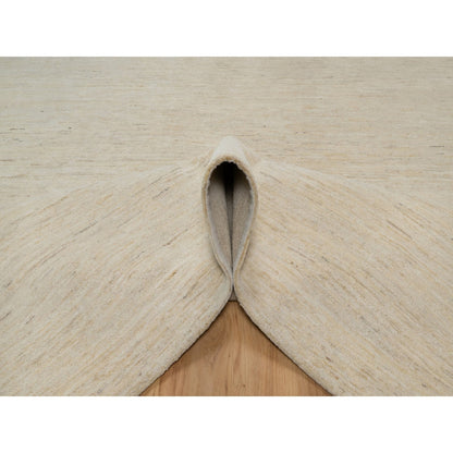 Modern and Contemporary Wool Hand Knotted Rug Ivory 7.9x9.8 -O091341