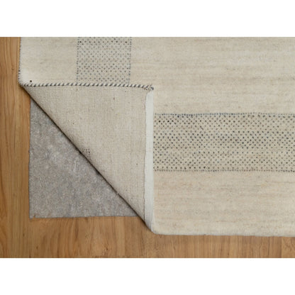 Modern and Contemporary Wool Hand Knotted Rug Ivory 8.1x10.0 -O091342