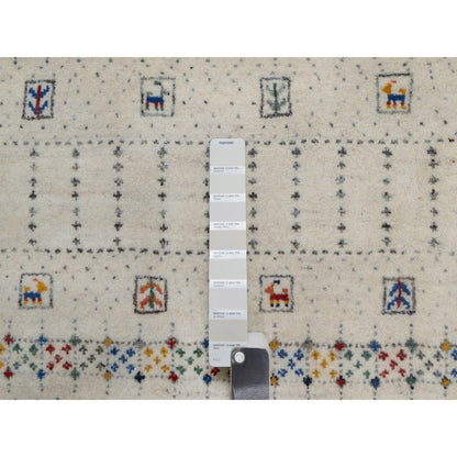 Modern and Contemporary Wool Hand Knotted Rug Ivory 8.1x10.0 -O091342