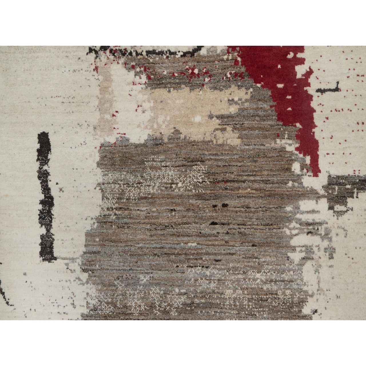 Ivory 8'2" x 10'0" Modern and Contemporary Hand knotted Wool Rug - Sku: O091344