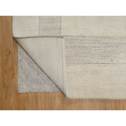 Modern and Contemporary Wool Hand Knotted Rug Ivory 8.1x10.0 -O091345