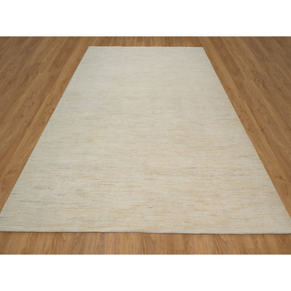 Modern and Contemporary Wool Hand Knotted Rug Ivory 8.10x11.8 -O091346