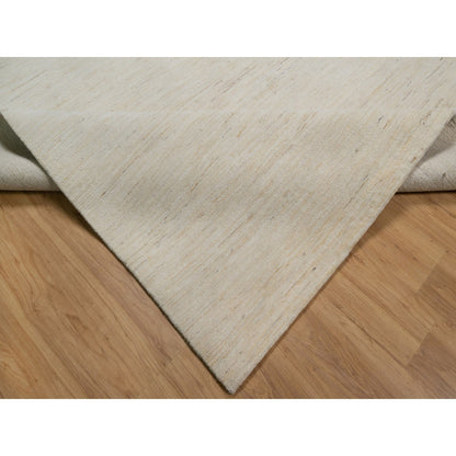 Modern and Contemporary Wool Hand Knotted Rug Ivory 8.10x11.8 -O091346