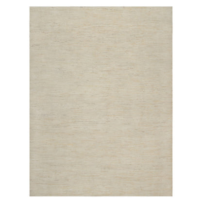Modern and Contemporary Wool Hand Knotted Rug Ivory 8.10x11.8 -O091347
