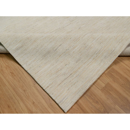 Modern and Contemporary Wool Hand Knotted Rug Ivory 8.10x11.8 -O091347