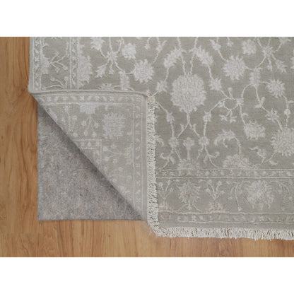 Fine Oriental Wool & Silk Hand Knotted Rug Grey 3.1x5.0 -O091354