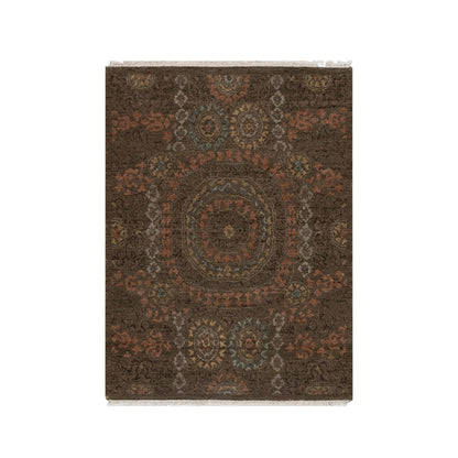 Mamluk Wool Hand Knotted Rug Brown 2.11x4.0 -O091358