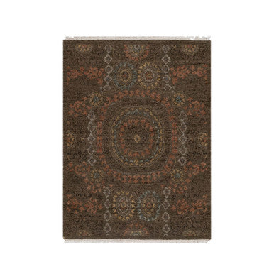 Mamluk Wool Hand Knotted Rug Brown 2.11x4.0 -O091358
