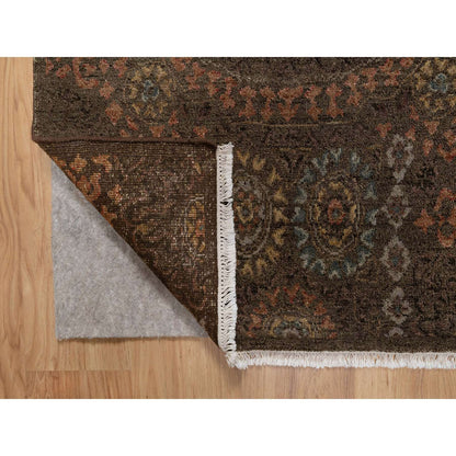 Mamluk Wool Hand Knotted Rug Brown 2.11x4.0 -O091358