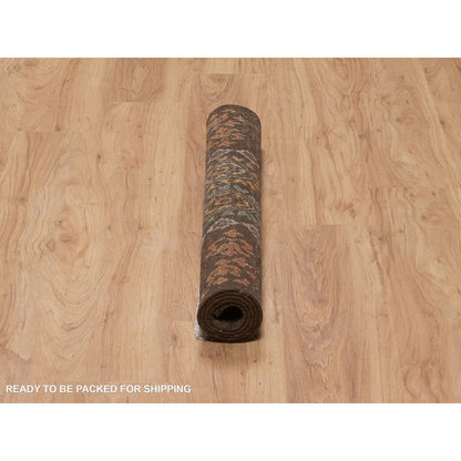 Mamluk Wool Hand Knotted Rug Brown 2.11x4.0 -O091358
