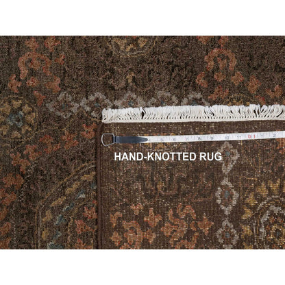 Mamluk Wool Hand Knotted Rug Brown 2.11x4.0 -O091358