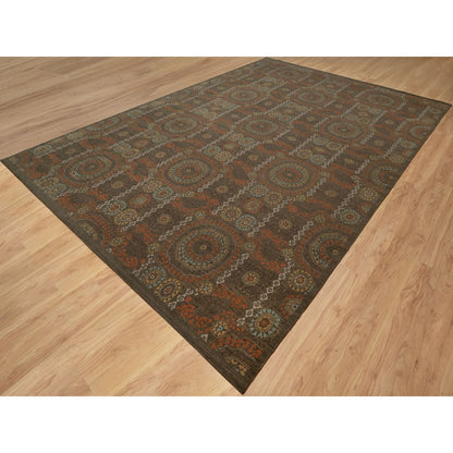 Mamluk Wool Hand Knotted Rug Brown 10.1x15.1 -O091363