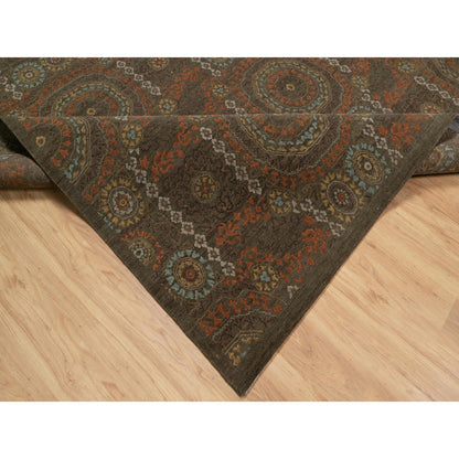 Mamluk Wool Hand Knotted Rug Brown 10.1x15.1 -O091363