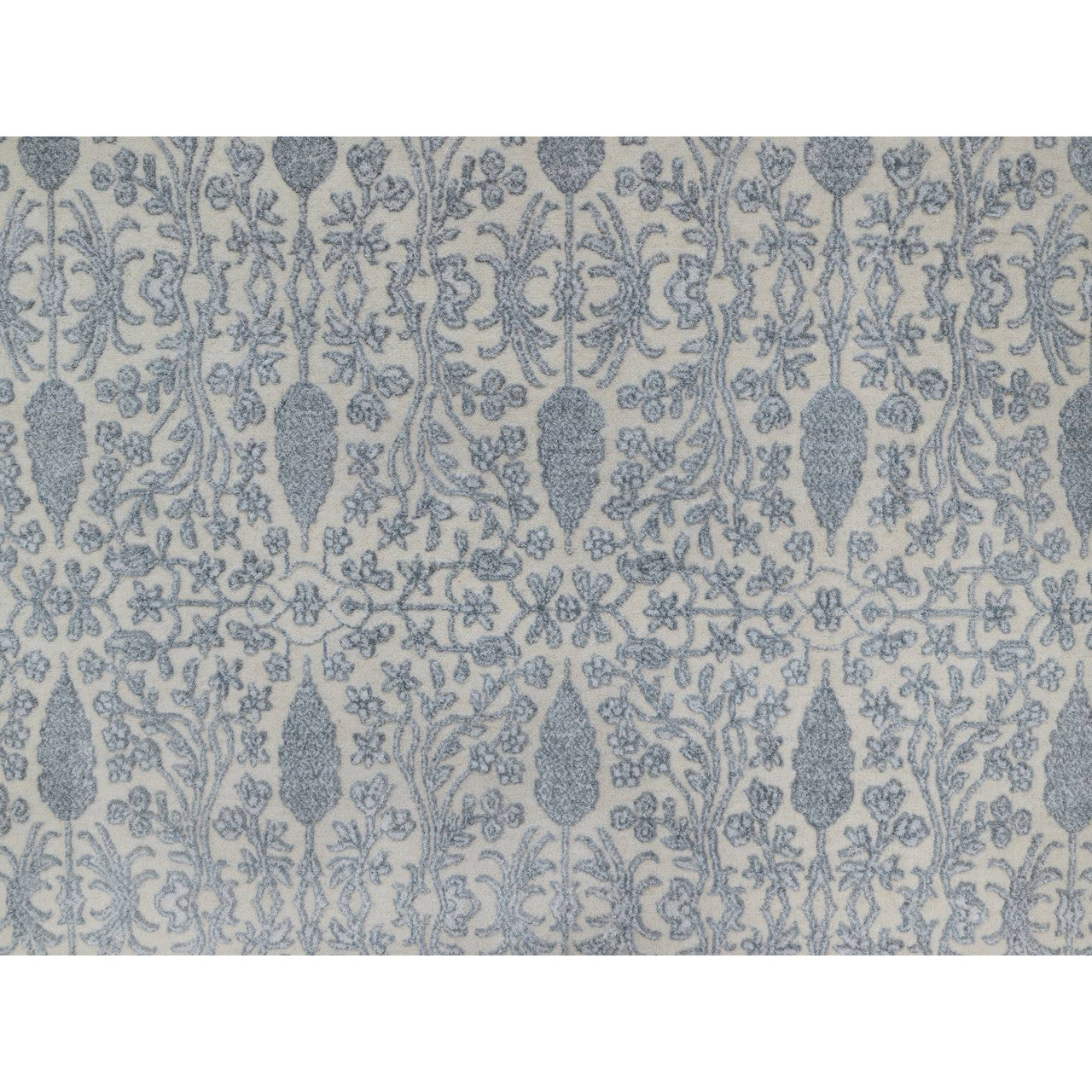 Ivory 8'8" x 12'1" Fine Oriental Hand knotted Wool/Silk Rug - Sku: O091367