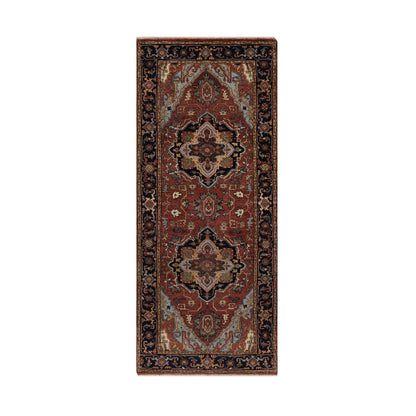 Heriz Wool Hand Knotted Rug Red 2.7x6.1 -O091368