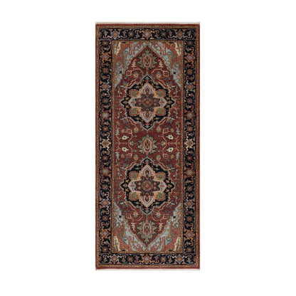 Heriz Wool Hand Knotted Rug Red 2.7x6.2 -O091369