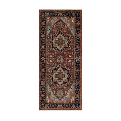 Heriz Wool Hand Knotted Rug Red 2.7x6.2 -O091369