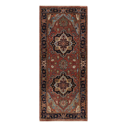 Heriz Wool Hand Knotted Rug Red 2.7x6.1 -O091370