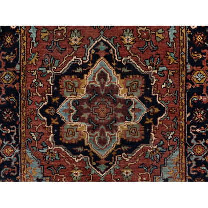 Heriz Wool Hand Knotted Rug Red 2.7x6.1 -O091370