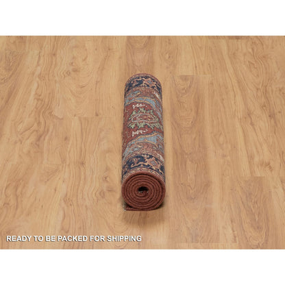 Heriz Wool Hand Knotted Rug Red 2.7x6.1 -O091370