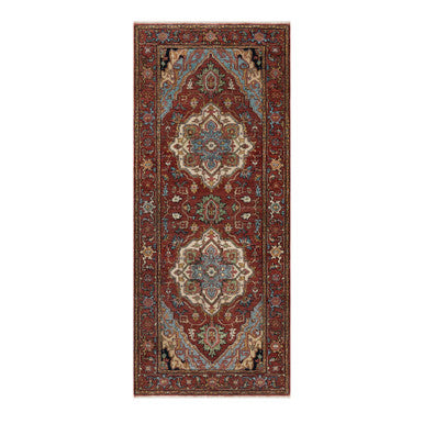 Heriz Wool Hand Knotted Rug Red 2.8x6.2 -O091371