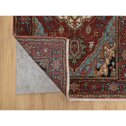 Heriz Wool Hand Knotted Rug Red 2.8x6.2 -O091371