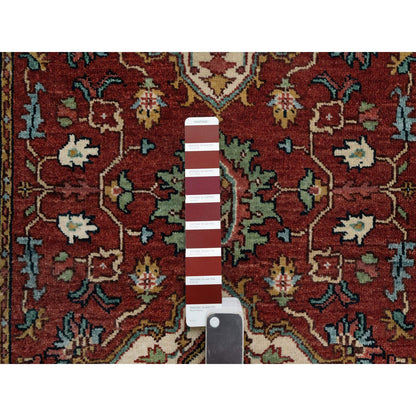 Heriz Wool Hand Knotted Rug Red 2.8x6.2 -O091371
