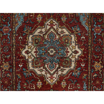 Heriz Wool Hand Knotted Rug Red 2.8x6.2 -O091371