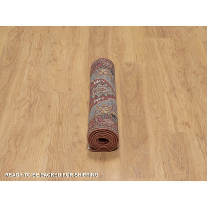 Heriz Wool Hand Knotted Rug Red 2.8x6.2 -O091371