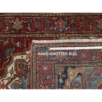 Heriz Wool Hand Knotted Rug Red 2.8x6.2 -O091371