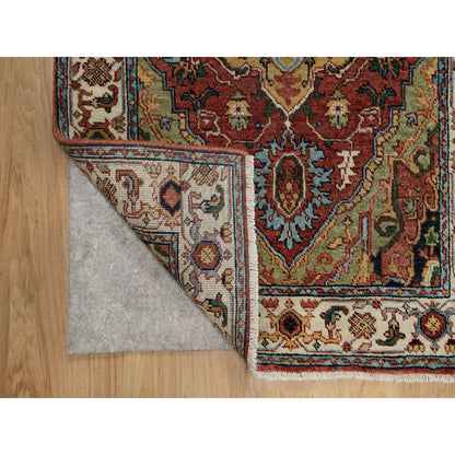 Heriz Wool Hand Knotted Rug Red 2.6x8.2 -O091372